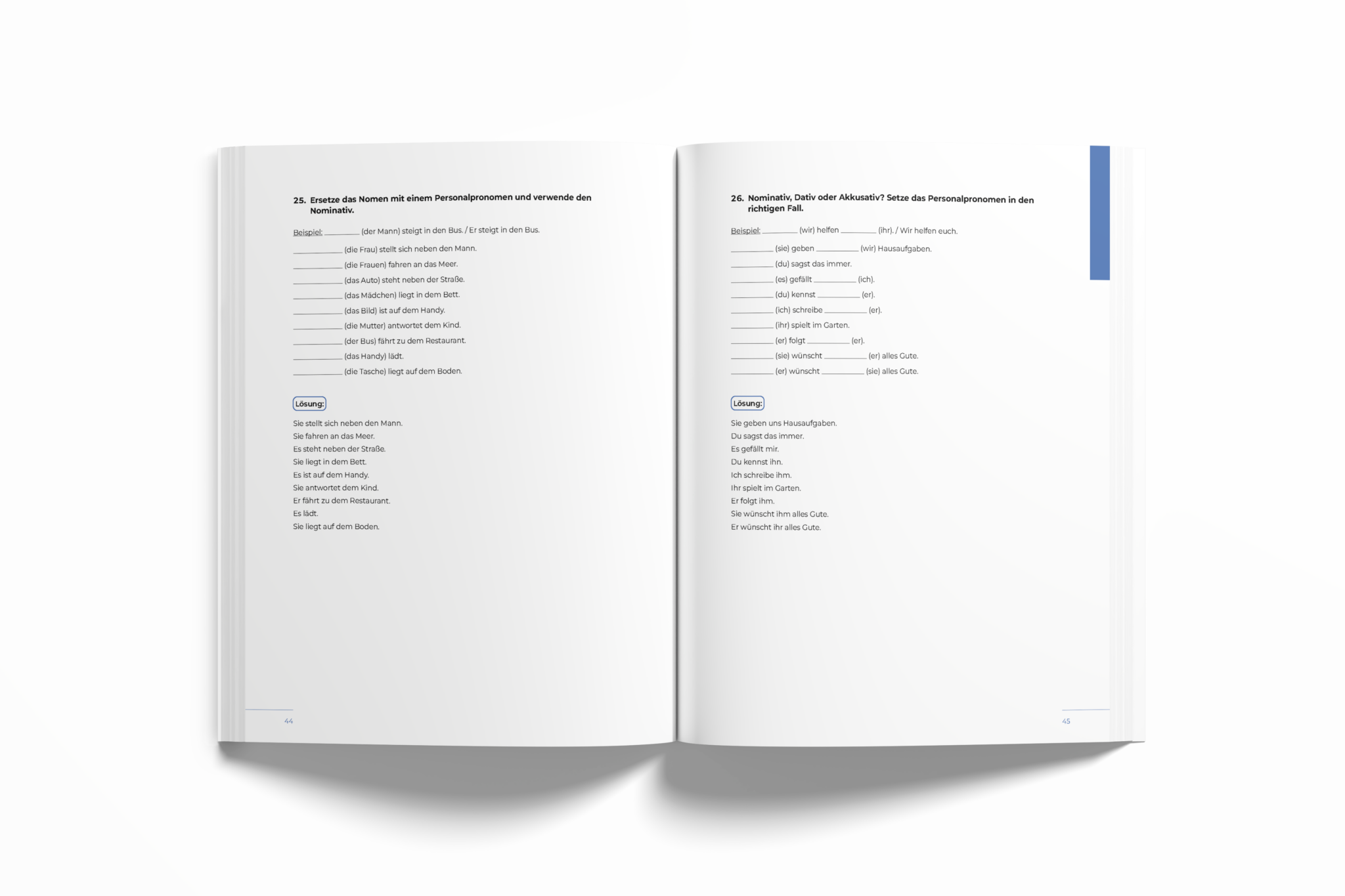 Deutsch lernen: Deutsche Grammatik Komplett Übungsbuch - Übungen für die deutsche Grammatik - Blick ins Buch - Interior - Leseprobe